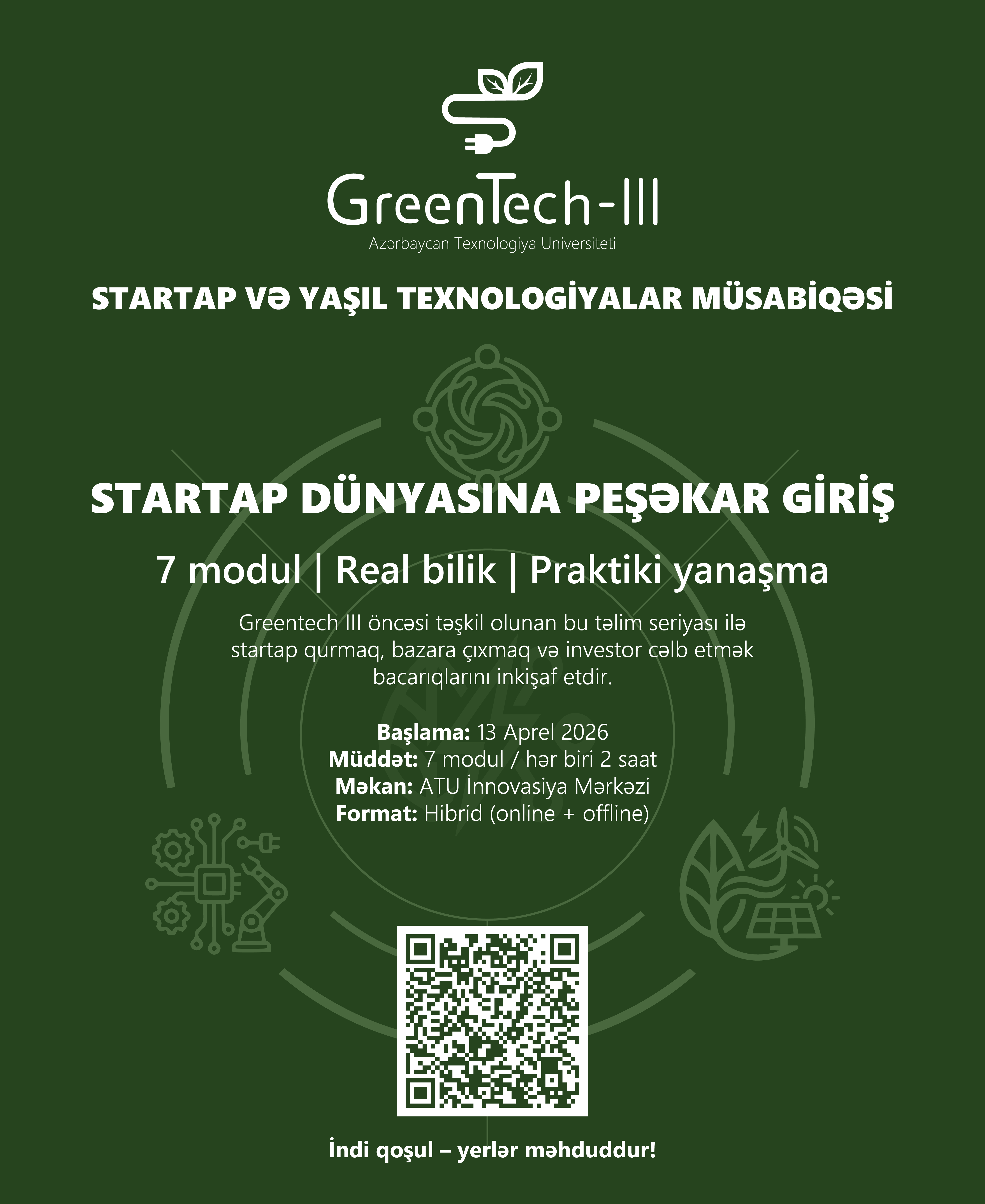“GreenTech III” müsabiqəsi öncəsi təlim seriyası başlayır