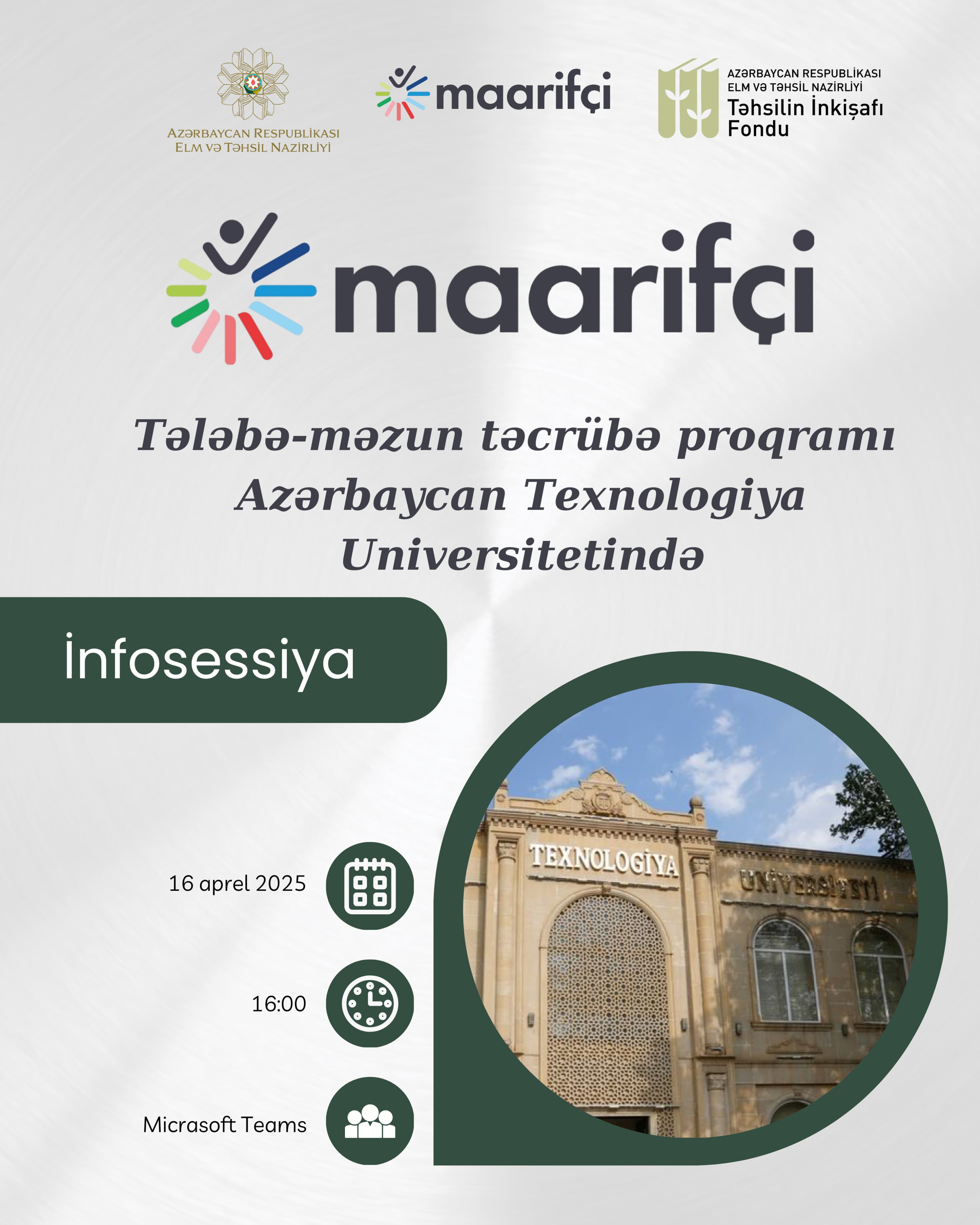 Elm və Təhsil Nazirliyi III “Maarifçi” tələbə-məzun təcrübə proqramına start verir!