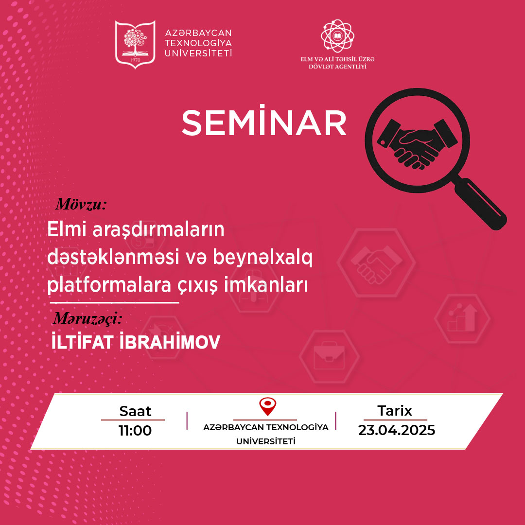 Elmi informasiya resurslarına çıxış və tədqiqat dəstəyi mövzusunda seminar keçiriləcək
