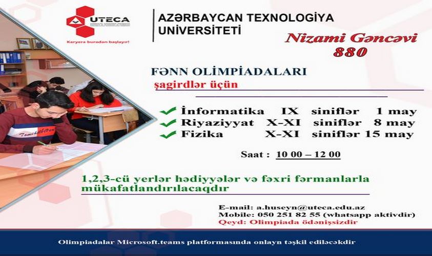 Nizami Gəncəvi ilinə həsr edilmiş fənn olimpiadası keçiriləcək
