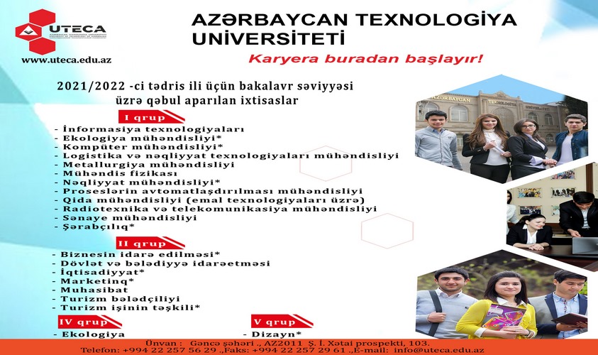 UTECA-nın bakalavr ixtisasları