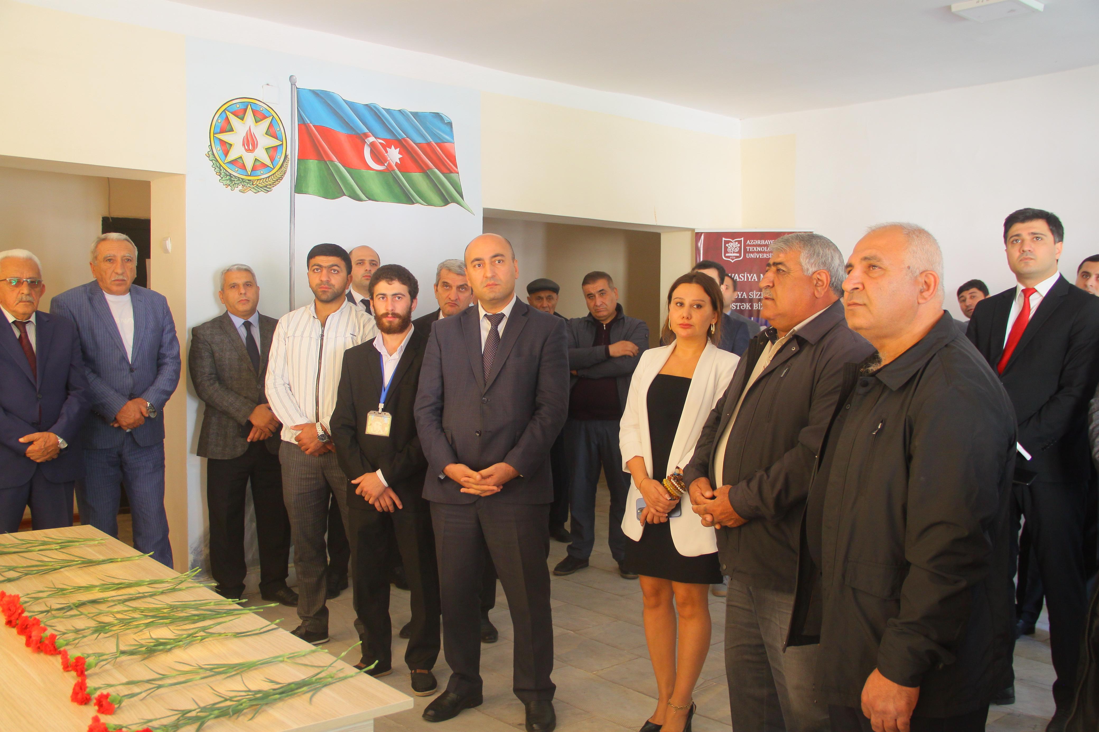 Azərbaycan Texnologiya Universitetində (ATU) şəhid tələbə və məzunların xatirə guşəsinin açılışı olub