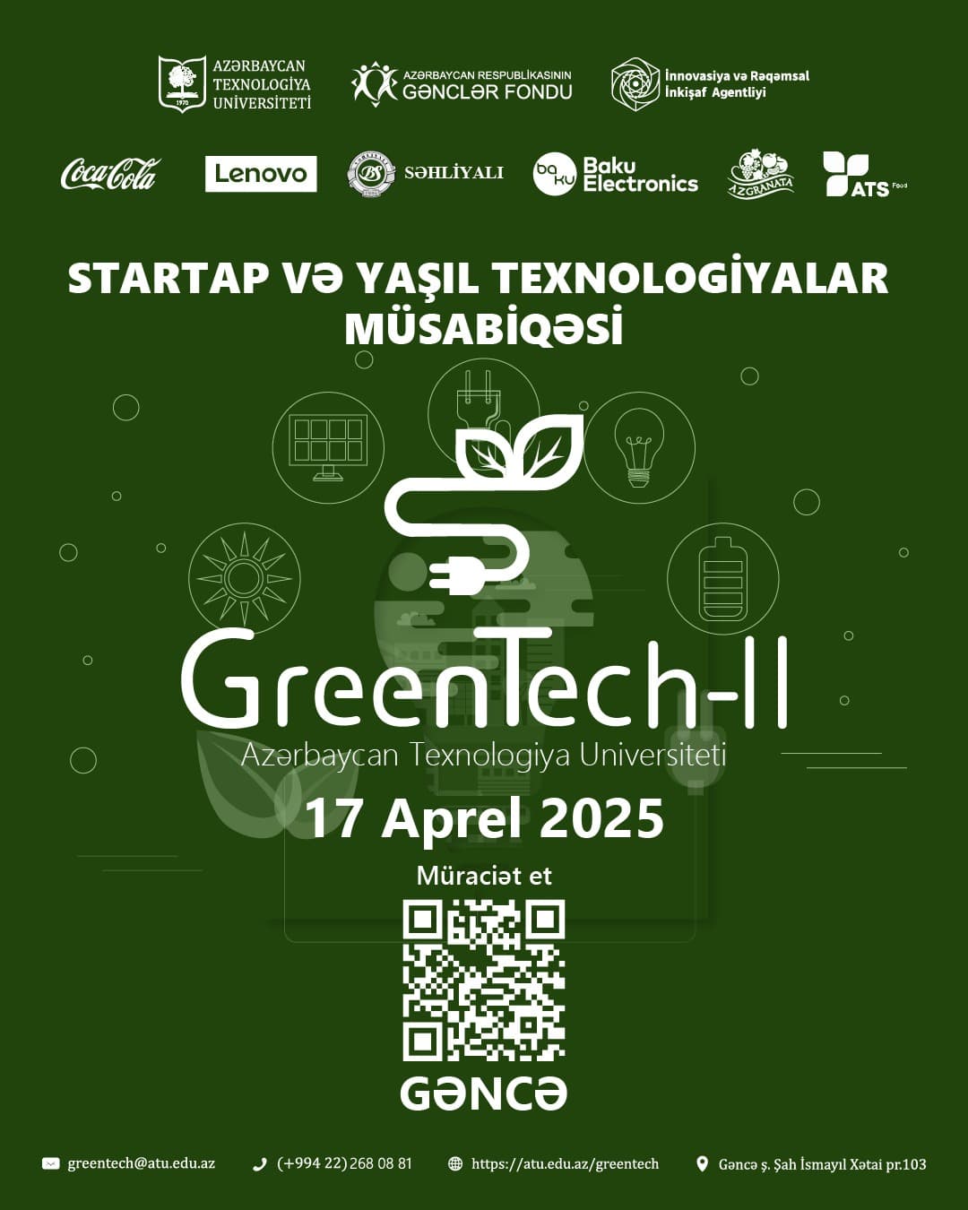 "GreenTech II" Startap və Yaşıl Texnologiyalar müsabiqəsinə yeni tərəfdaşlar və sponsorlar qoşuldu