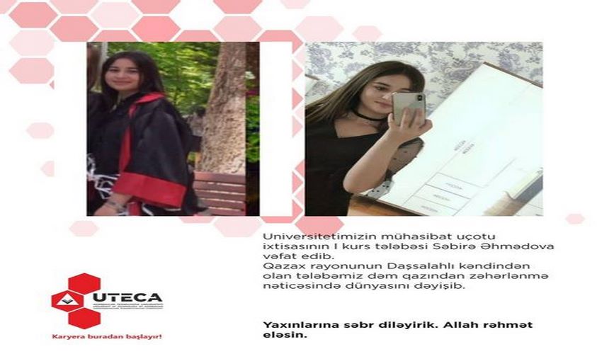 Tələbəmiz dəm qazından həyatını itirib